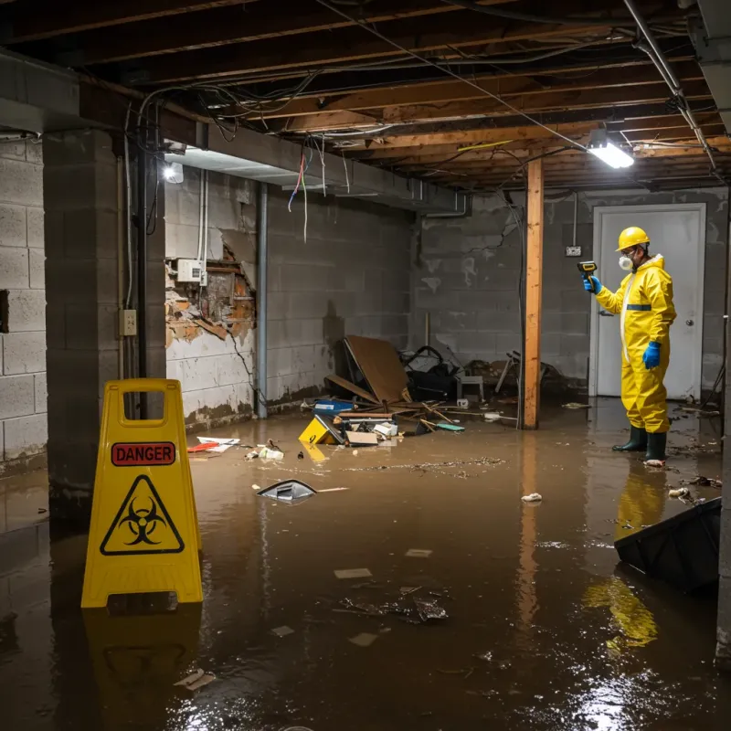 Flooded Basement Electrical Hazard in Convoy, OH Property