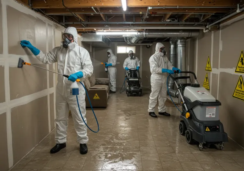 Basement Moisture Removal and Structural Drying process in Convoy, OH